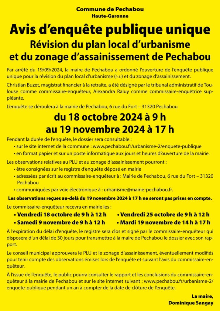 Enquête publique affiche