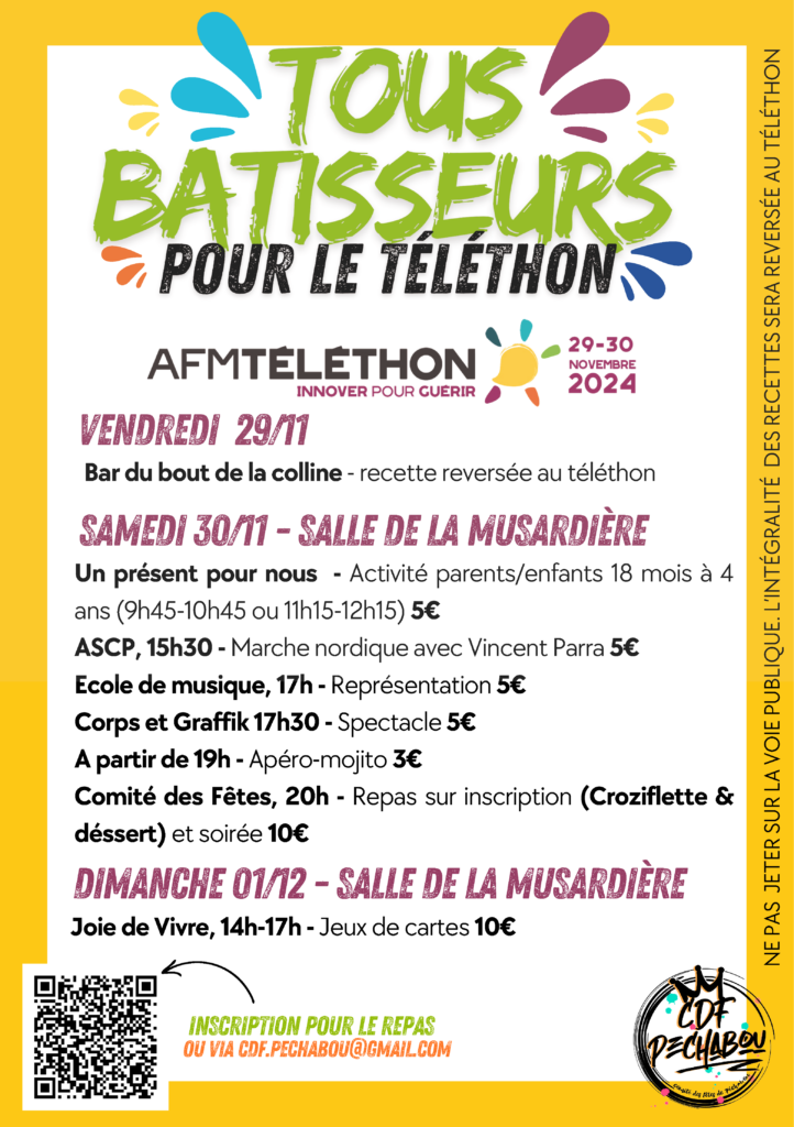 Programme téléthon 2024 à Pechabou