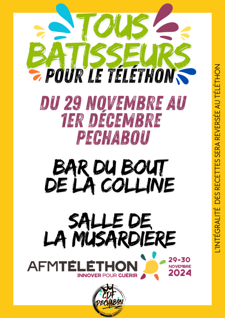 Affiche téléthon 2024 à Pechabou